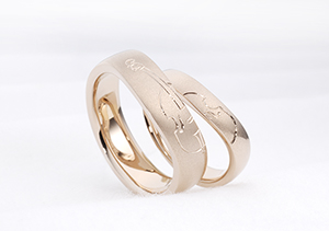 【オリジナルモチーフ】2本合わせて・・・ニコイチで叶えるふたりだけの結婚指輪
