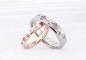 【結婚指輪】春をテーマにしたオリジナル模様